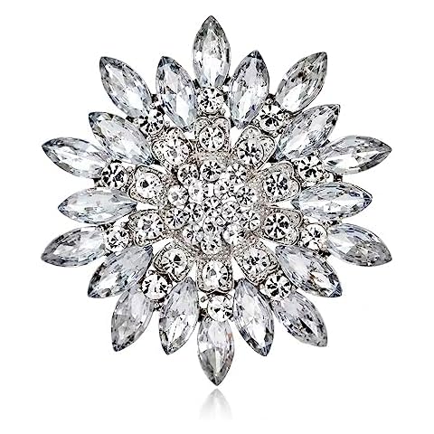 Izpack Crystal Flower Brooch Pin Cover
