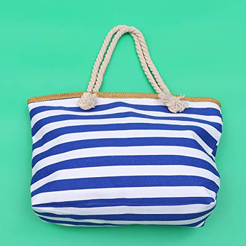 BESPORTBLE Bolsa feminina listrada com estampa de lona, bolsa de mão, bolsa de compras, bolsa de pra
