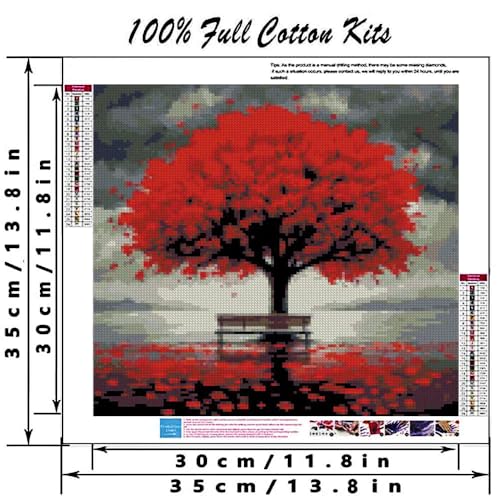 Image of MYBISYMQQ Tree of Life Cross Stitch Kits for Adults,11CT Stamped Cross Stitch Kits for Beginner,DIY Needlepoint Embroidery Patterns Kits Embroidery Patterns for Home Wall Decor 13.7x13.7 inches