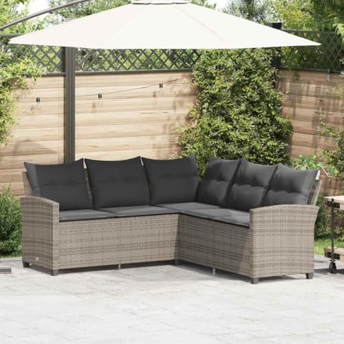 Gecheer Poly Rattan Lounge, L-förmiges Couchsofa Ecklounge,Outdoor...