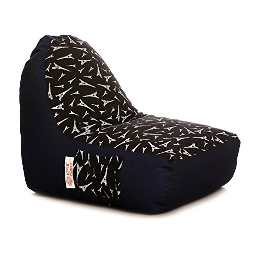 Image of Style Homez Urban Design Denim Canvas Abstract Printed Bean Bag XXL Size Filled with Beans Fillers