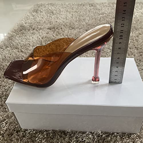 Bopchk PVC Transparent High Heels Woman Shoes Square Peep Toe Slippers Pumps Women Mules Lady Slipper Shoe Slides4