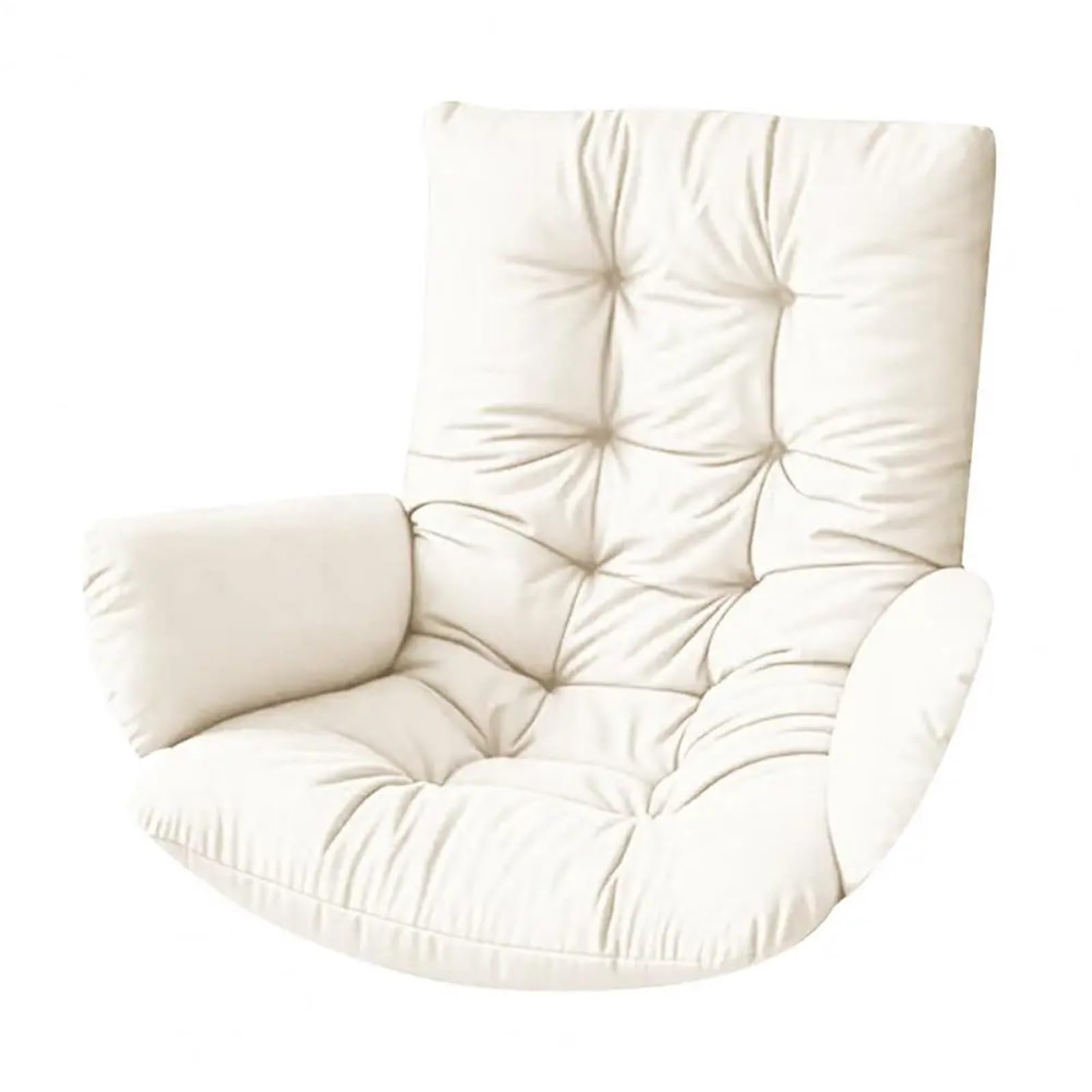 GHHZML Egg Chair Cushion Waterproof Egg Chair Cushion Thicken Patio Hanging Basket With Armrests For Home Swing(White)