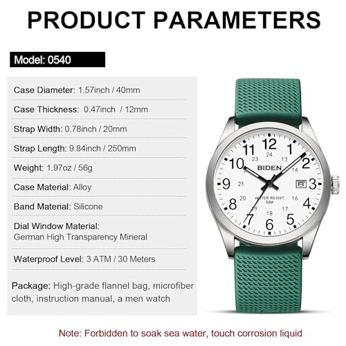 Image of LN LENQIN Mens Watches Analog Quartz Sports Unisex 30M Waterproof Nurse Watch for Men Women Medical Professionals Military Time with Second Hand Glowing Easy to Read Dial
