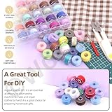 Wokape 72Pcs 72 Assorted Colors 60WT Prewound Bobbins Thread Sizes A Pre-Wound Bobbins Set Prewound Thread Bobbins with Bobbin Box Compatible with Brother/Babylock/Janome/Singer Embroidery Machine - Image 6