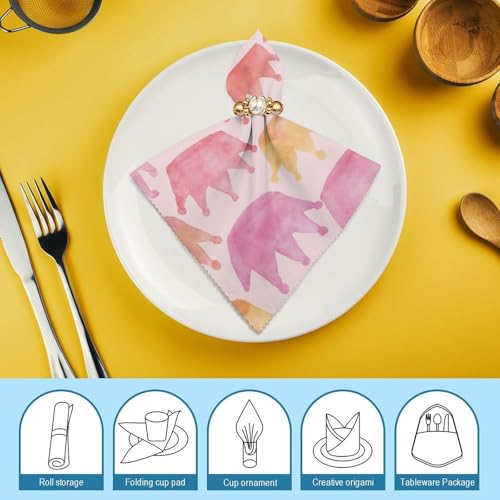 Set de 6 servilletas de tela cuadradas blancas con patrón floral miniatura 7