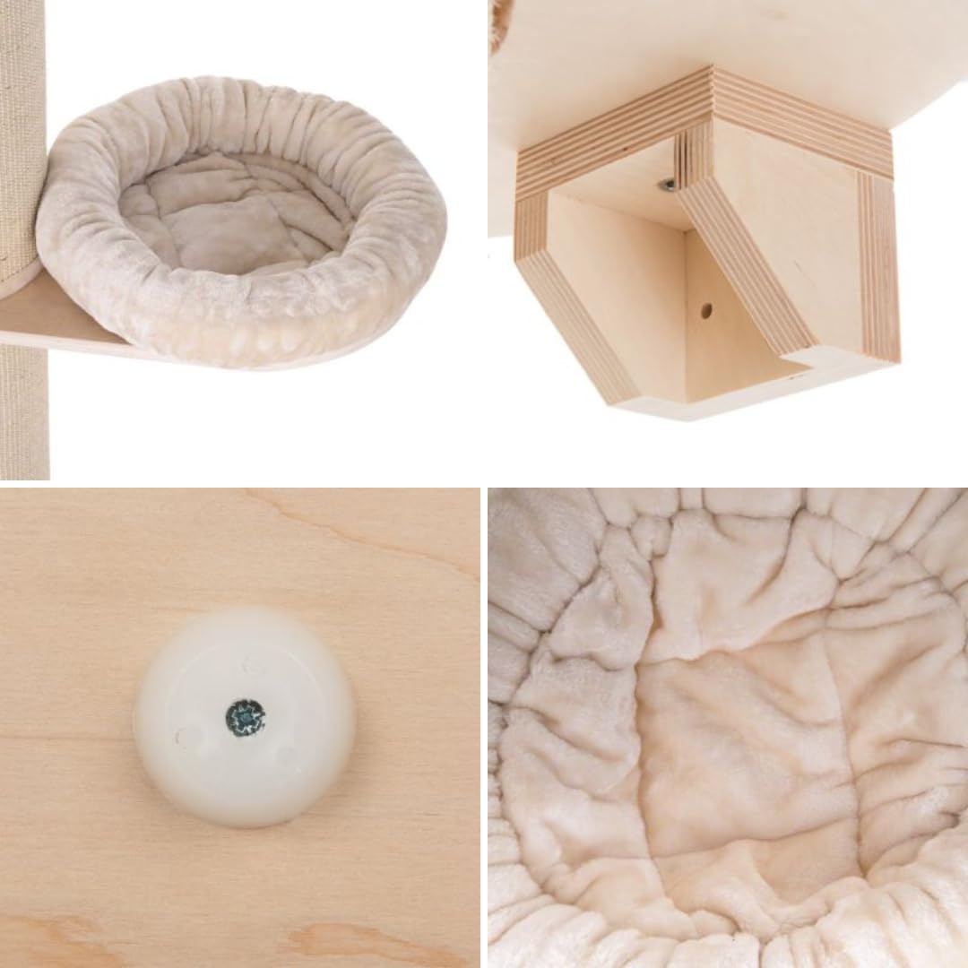 Natural Paradise – Columna rascador Jasmine | con fijación a la pared (XXL, crema)