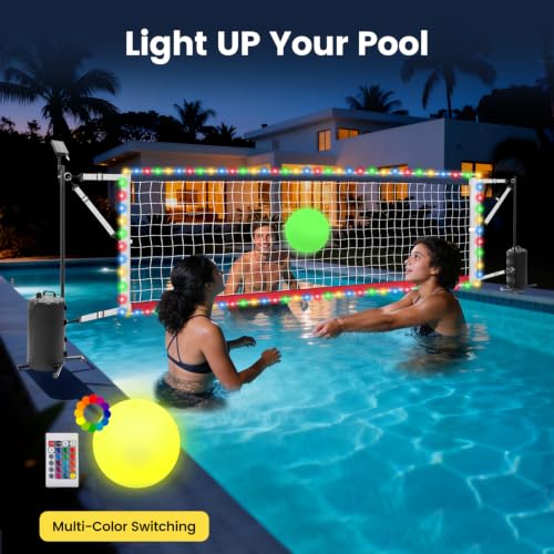 Vidoya Pool Volleyball Net Set with Solar LED Lights for Inground Pools - image 8