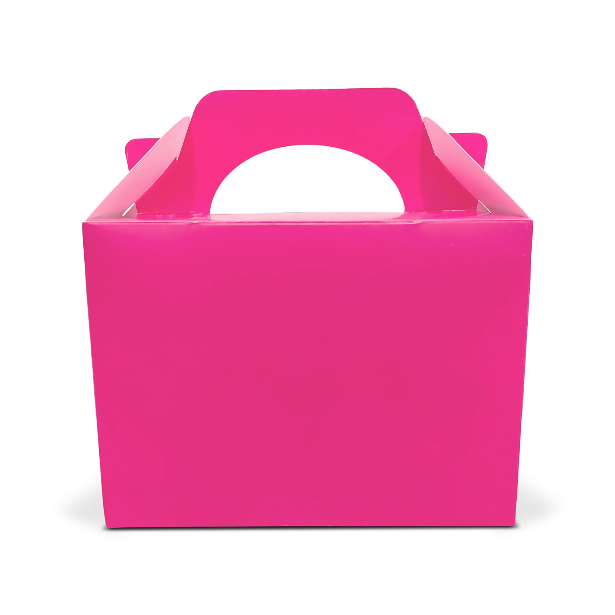 Lotus 15 x Children/Kids Plain Coloured Party Boxes Carry Food Meal Fun Picnic Birthday Wedding Favour/Baby Shower Party Halloween Trick or Treat Box Loot Bag (Neon Pink)