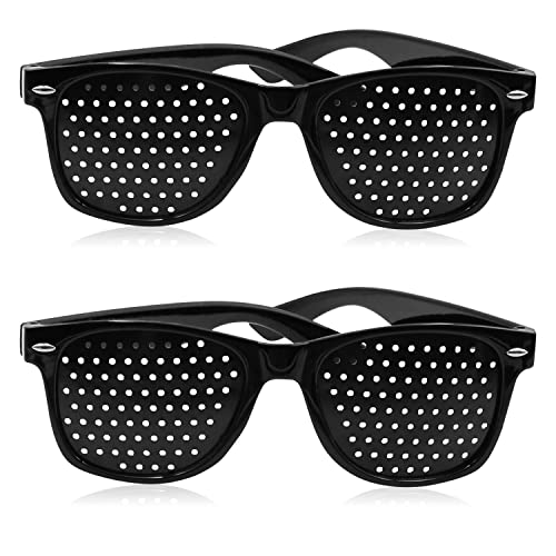 Horolas Unisex Pinhole Glasses, 2pcs, Black