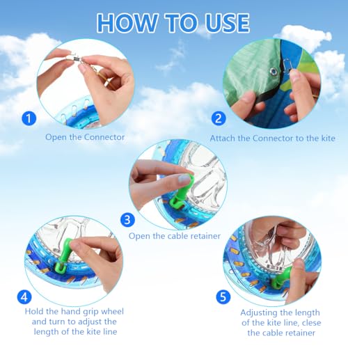 Ruayia Kite Rollenwickler Seilwinde mit 200m Drachenschnur, Professionelle Drachenrolle aus ABS Kunststoff, Robust & Leicht – Perfekt für Drachensteigen, Kinder & Erwachsene - 16cm Scheibe