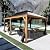Kozyard Apollo 12’x18’ Hardtop Gazebo, Wooden Coated Aluminum Frame Canopy with Galvanized Steel Double Roof, Outdoor Permanent Metal Pavilion with Netting for Patio, Deck and Lawn (12ft x18ft)