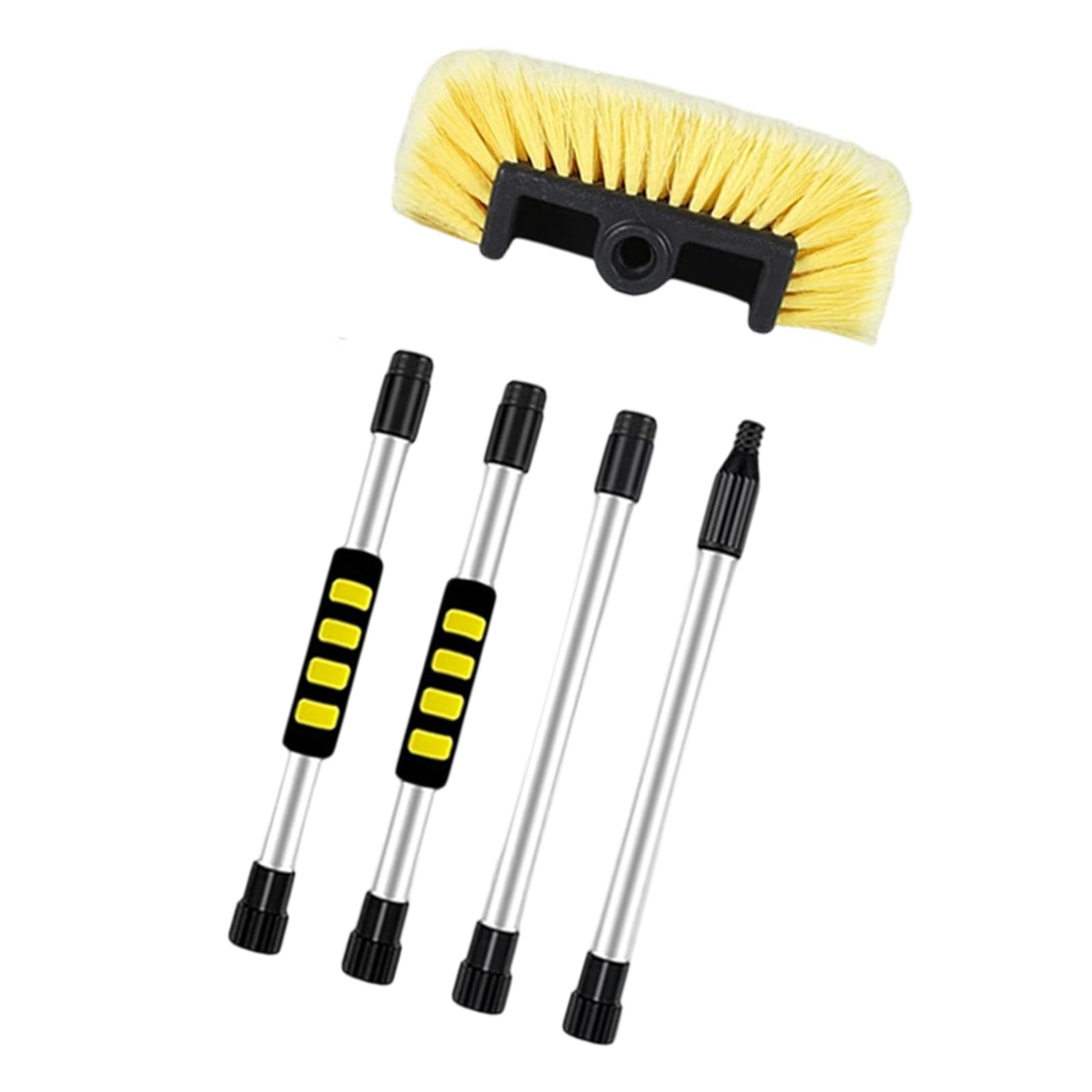 Cepillo de mango extensible de aluminio con diseño de rociador de agua, fregona de limpieza de cerdas suaves para limpieza de vehículos, fregona de lavado de automóviles con mango extensible