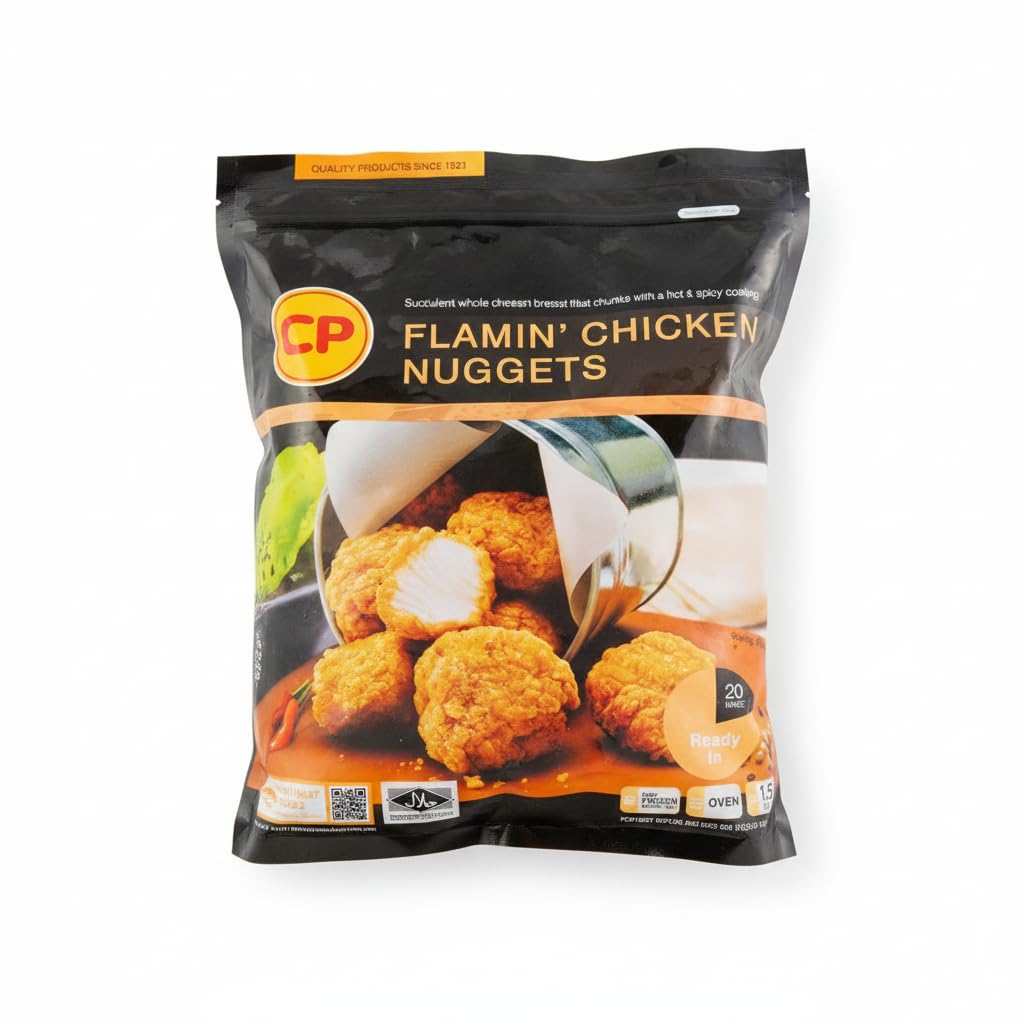 Flamin' Chicken Nuggets - Nuggets de Pechuga de Pollo Picantes y Crujientes - Filete de Pollo 100% Entero - Formato Familiar Ahorro de 1,5 kg con Cierre Hermético - NEXU