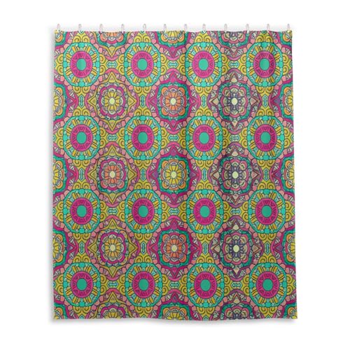 DUOBU Colorful Pattern Shower Curtain Washable Waterproof Fabric Bath Curtain 60x72Inch Shower Curtains with Hooks for Bathroom Decor