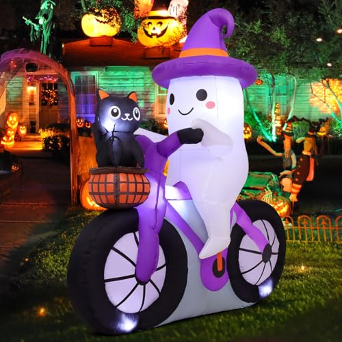 Aufblasbares Geisterfahrrad mit LEDs – ca. 1,5 m
