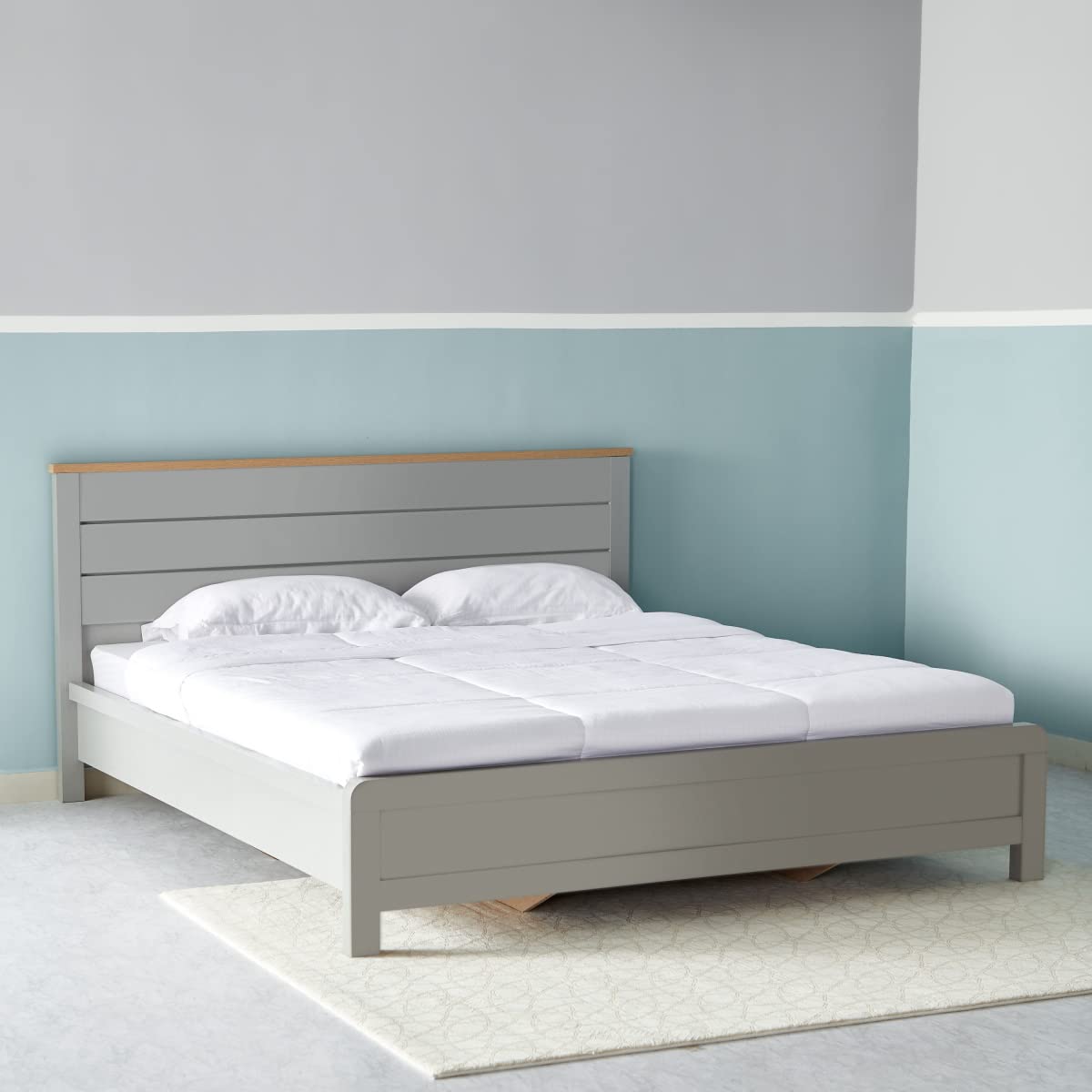 Home Box Vinci King Bed 201 x 101 x 196.2 Cm Grey