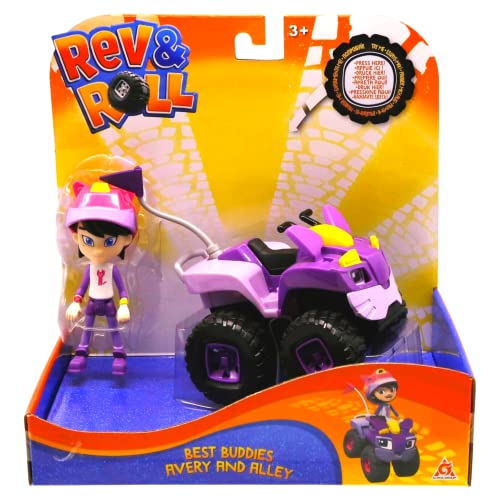 Toptoys2U Bargain Bundles Rev & Roll Best Buddies 10Cm Action Figures & 17Cm Vehicles With Mechanical Functions - Avery And Alley & Rev An Rumble #TOP1