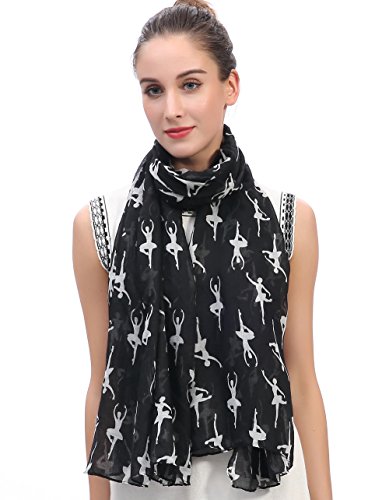 Lina & Lily Ballerinas Dancers Print Women's Large Scarf Lightweight