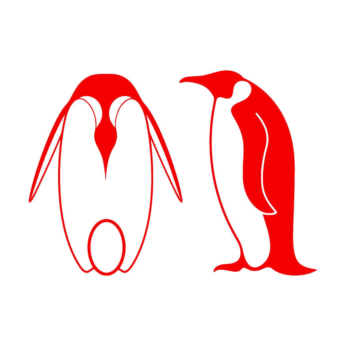Mural and Wall Vinyl Decal Penguins Animal Kids 36x51.2cm Removable Without Leaving Glue Small red — image 1