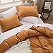 Bedsure Honey Ginger Duvet Cover King Size - 3 Pieces Prewashed Cotton-Like Polyester Extra Soft Bedding Set, Includes 1 Duvet Cover 104x90 Inches with Zipper Closure & 2 Pillow Shams, No Comforter