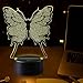 AZALCO 3D Illusion Butterfly Night Light Lamp with 7 Color change0 touch base power by AA batteries Kids Room Decor Lighting Teenage Girl Birthday Xmas Christmas Gift