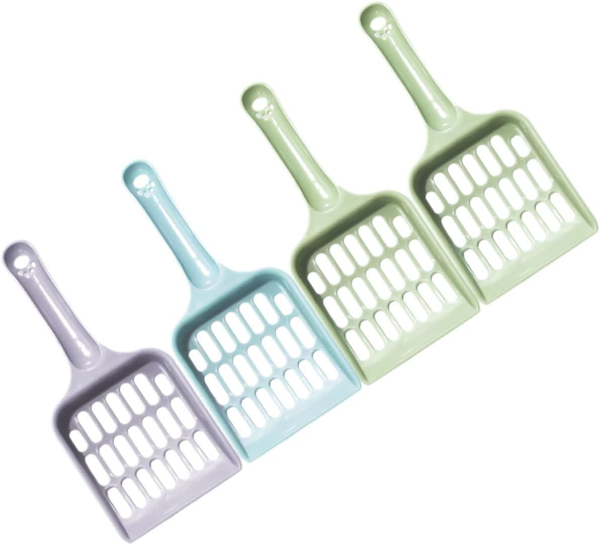 Hemoton 4pcs Cat Litter Scoop Plastic Shovel for Poop Cleaning Colors for Litter Box Maintenance and