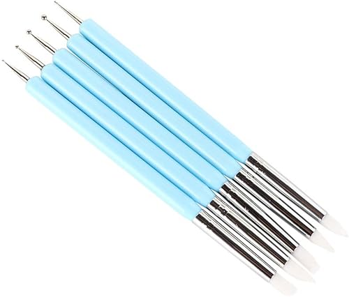 5 bolígrafos para esculpir arcilla, bolígrafo de arcilla de 2 vías y herramienta de silicona para modelado de polímeros, suministros de punteado de