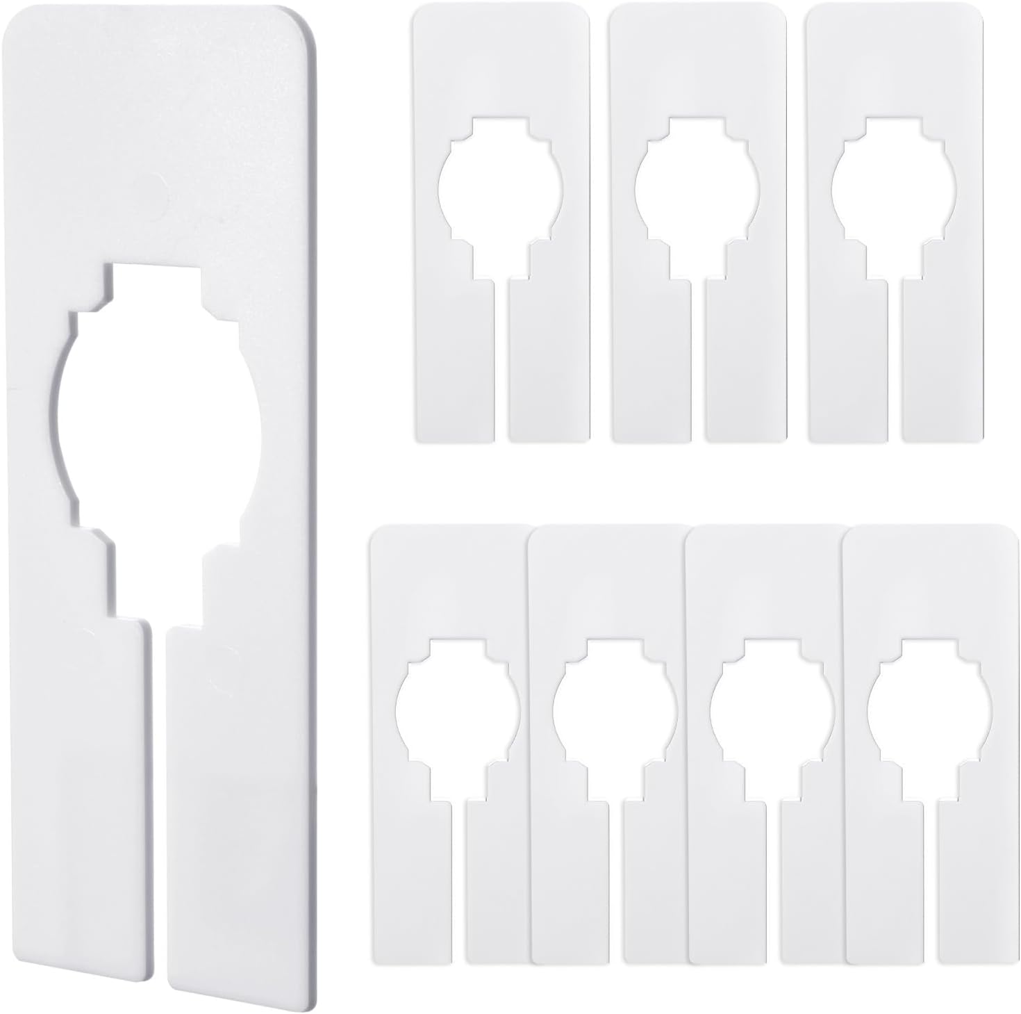 Closet Dividers, 8 Pcs White Closet Rack Dividers for Hanging, Clothing Plastic Rack Size Divider Rectangular Reusable Closets Separators Closets Labels Divider