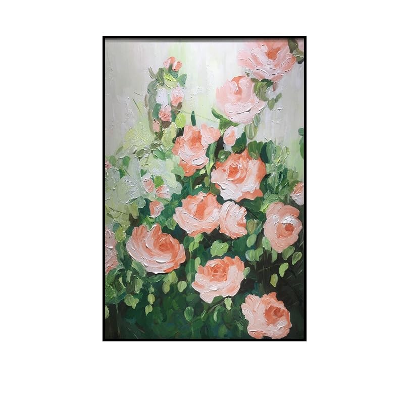 Peinture à l'huile rose faite main, œuvre d'art moderne pour sublimer votre chambre