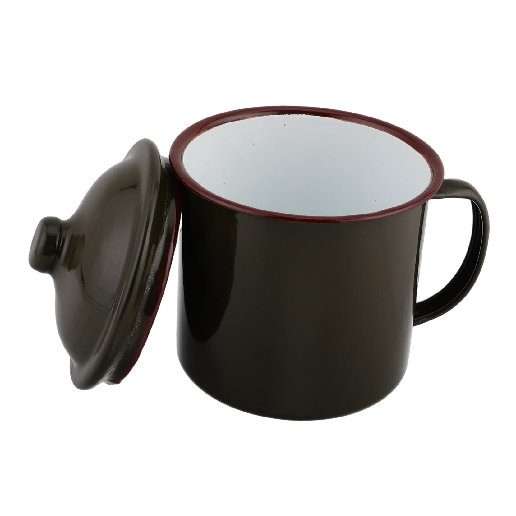Milisten Enamel Coffee Mug with Lid Vintage Camping Cup for Outdoor Use Retro Drinkware for Hiking and Home Enamelware Travel Mug for Tea and Water