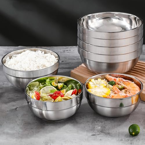 CAMBUY Stainless Steel Cereal Bowls 6 Pack 24 Oz Double Layered Bowl Set by CAMBUY - Image 3