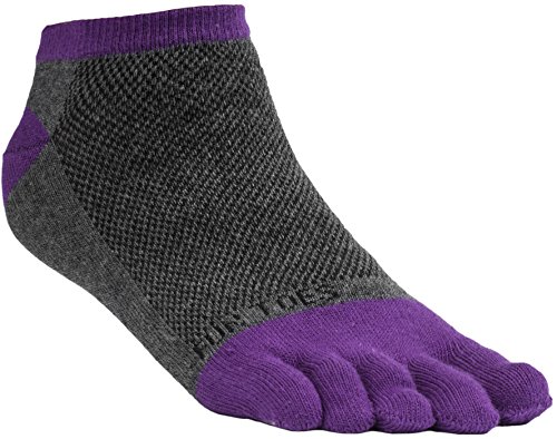 Image of FUN TOES Women's Cotton Toe Socks-Barefoot Running- Breathable- 6 Pairs Pack-Size 9-11 Lightweight