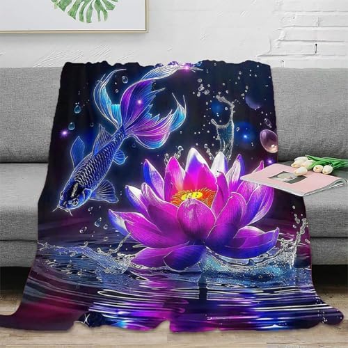 Couverture poissons koi moelleuse pour vos soirées cocooning et nuits d'hiver - 2