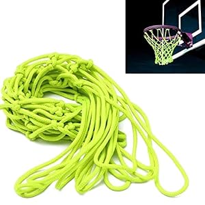 Kylewo Oplichtend basketbalnet, nylon, vervangend net, duurzaam, nylon basketbalkorfnet, reservelampen, in het donker…