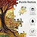 1000 Pieces Jigsaw Puzzles for Adults, Surreal Tea Cup with Vintage Clocks & Autumn Landscape Puzzle with Letters on Back, 22.8×22.8 Inch Hard Difficult Challenging Adult Puzzle for Gift & Home Decor