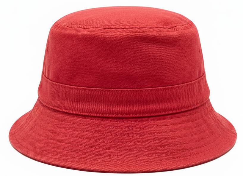 Premium Cotton Bucket Hat Adjustable Size Lightweight Sun Hat for Men & Women Outdoor Summer Travel & Beach Red