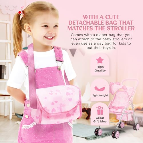 image for Dolls To Play Baby Doll Stroller Bed and Swing Nursery Playset, Baby D