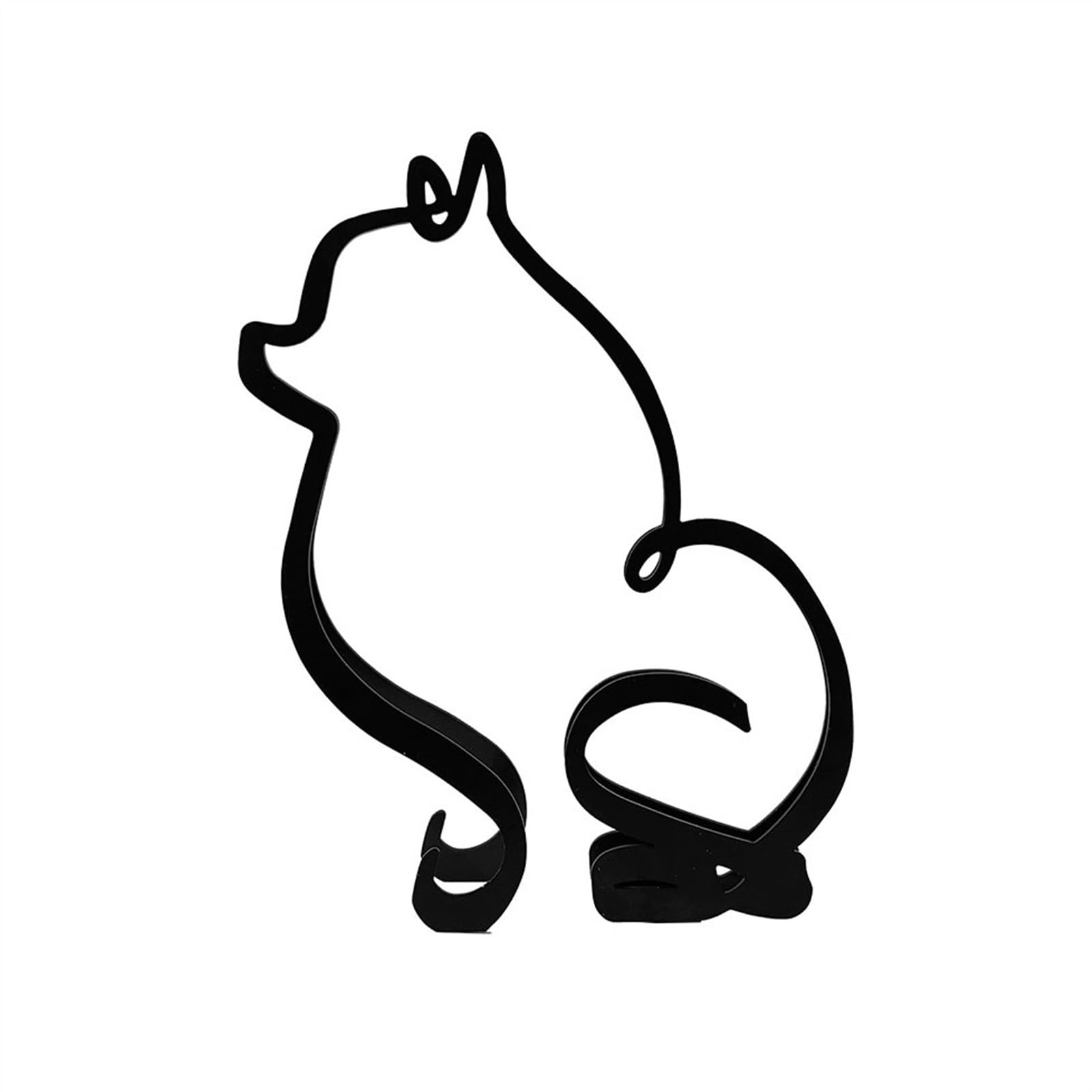 ZENY896V Sculptures Desktop Ornaments Modern Iron Lines Dog Crafts Home Decorations Decor(D)