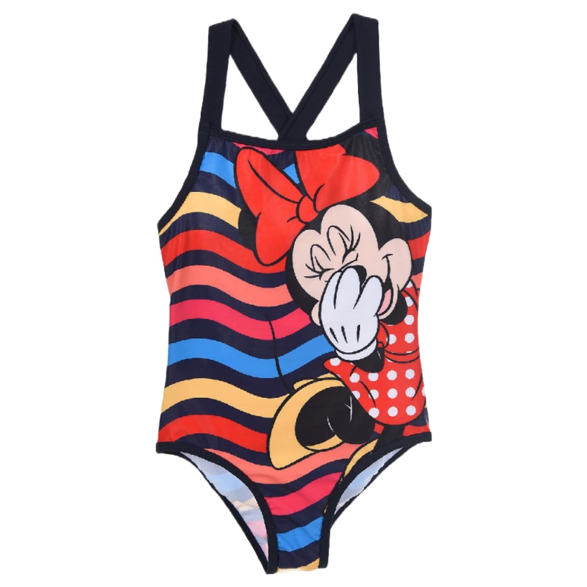 Disney Minnie Mouse Bañador Niña, Bañador Una Pieza Niña, Diseño Clásico Minnie Mouse, Bañador Natación Infantil, Talla 8 Años - Azul