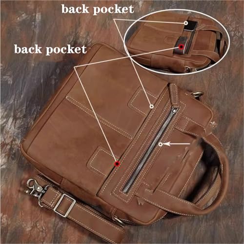 Waterproof Crossbody Messenger Bag, Leather, Vintage Business Sport Travel Shoulder Bag, Rectangle, Multifunctional, for Men3