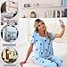 POPYOUNG Plus Size Summer Womens Pajama Set 2 Pieces Pjs Ladies Pajamas Lounge Sleepwear with Pockets 2XL, Colorful Green Butterfly