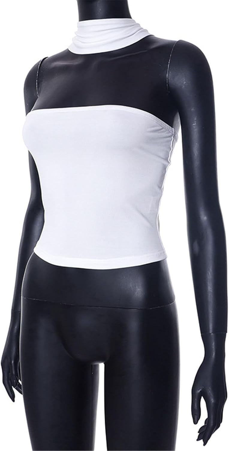 Womens Sleeveless Halterneck Crop Tube Top Hollow Out Backless Wrap Chest Bandeau Off Shoulder Bodycon Vests
