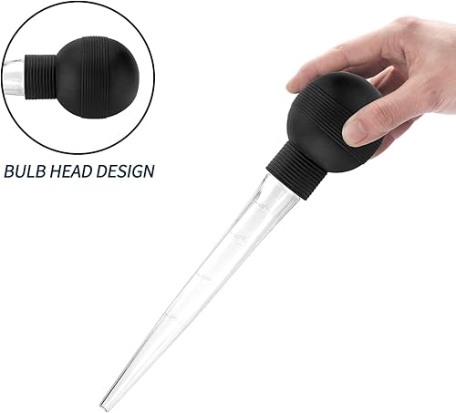 Vista 11 de Baster - Baster para pavo con cepillo de limpieza, jeringa para hornear en casa y asar pavo, incluye bombilla desmontable de grado alimenticio