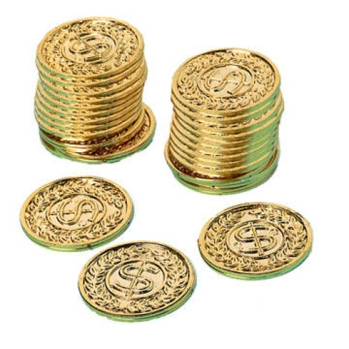 Preisvergleich Produktbild KAS255572 Gold-Münzen, 144 Stück für Piraten oder Casino