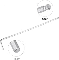 Vista 3 de uxcell Llave hexagonal de extremo de bola de 3/32 pulgadas, herramienta de reparación de brazo largo en forma de L 40Cr, SAE 5 piezas