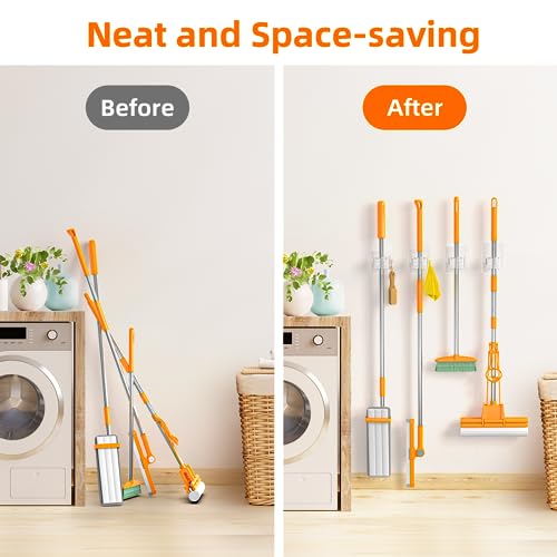 Batur HOLDER006 Broom Holder Wall Mount, 4 Pack New Version Broom Holder, Super Anti-Slip Mop And Broom Holder Wall Mount thumb #3