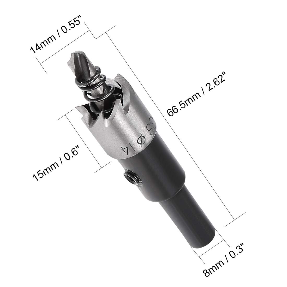 sourcingmap 2 Pcs 14mm High Speed Steel HSS Drill Bit Hole Saw Cutter for Metal Alloy Wood, Black - Image 2