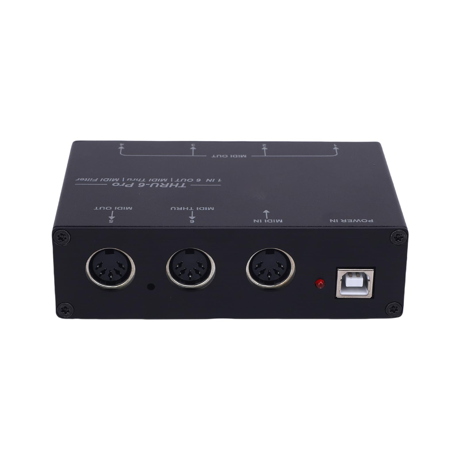 Wysokowydajny 6-kanałowy Interfejs USB MIDI Host Box do Syntezatorów, Odporny na Wstrząsy, Czarny
