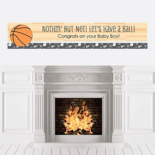 Big Dot of Happiness Nothin' but Net - Basketball - Baby Shower Decorations Party Banner